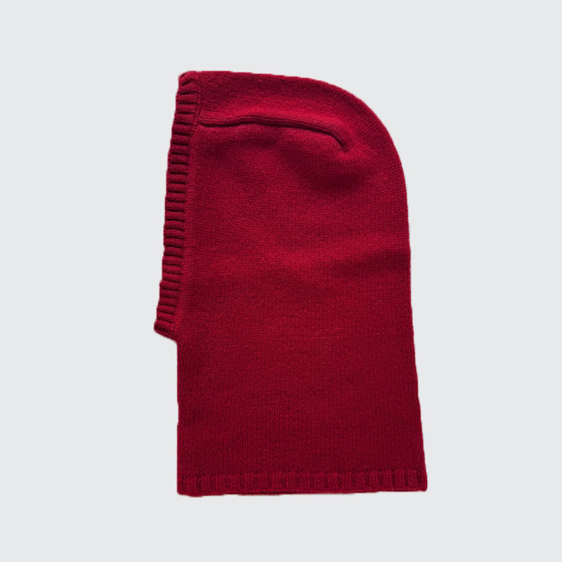 100% Pure Wool Knit Balaclava Hat with Scarf