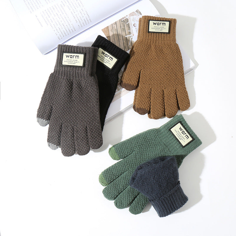 Men's Touch Screen Knitted Gloves Warm Windproof Winter Accessories