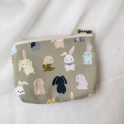 Mini Cartoon Zipper Wallet for Women Cute Floral Fabric Purse