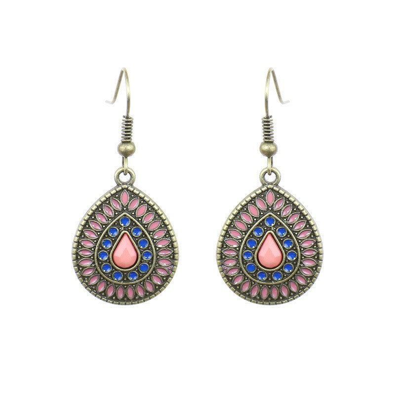 Exaggerated Bohemian Long Dangle Earrings Geometric Alloy Teardrop Tassel Earrings
