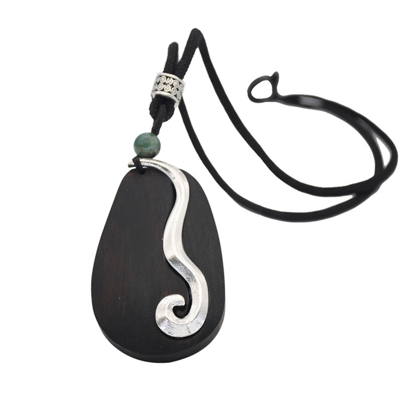 Nepal Handmade Original Pendant Wooden Bead Necklace Female Beads Retro Art Necklace Sweater Chain Clothing Accessories