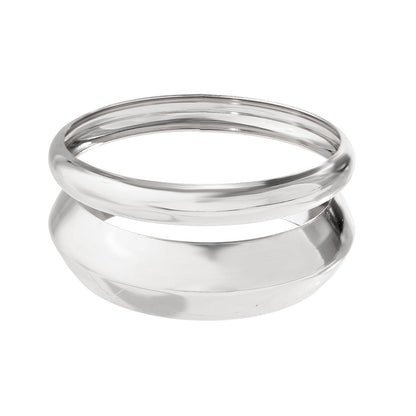 Fashionable Bold Metal Arc Bangle Bracelet - Layered Wide Wristband