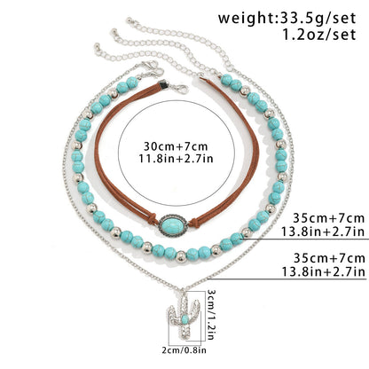 Vintage Turquoise Bull Head Choker Necklace Jewelry Set