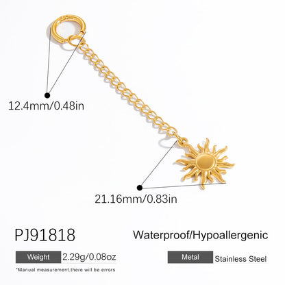 Stainless Steel Starfish & Shell Pendant Jewelry