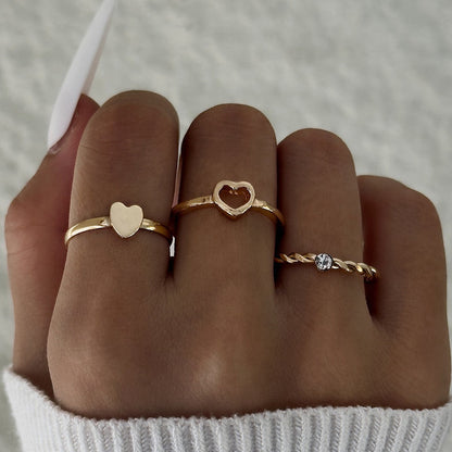 Fashionable Geometric Butterfly Open-Ended Adjustable Rings Set