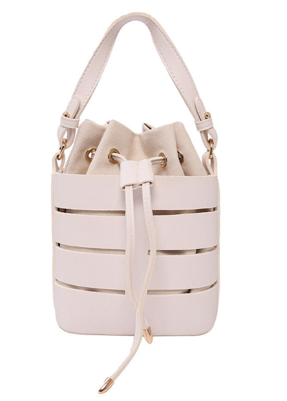 Structured Bucket Bag with Canvas Pouch