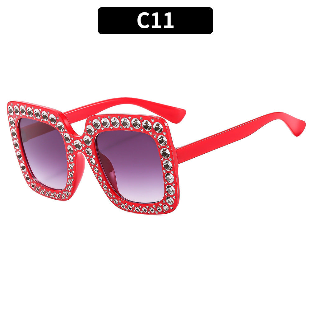 Colorful Disco Party Diamond Frame Sunglasses Retro Style