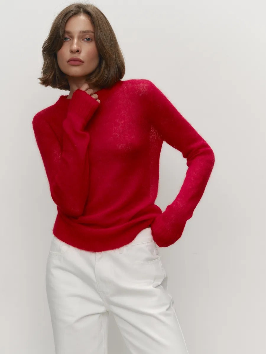 Comfortable Knit Crew Neck Sweater for Women