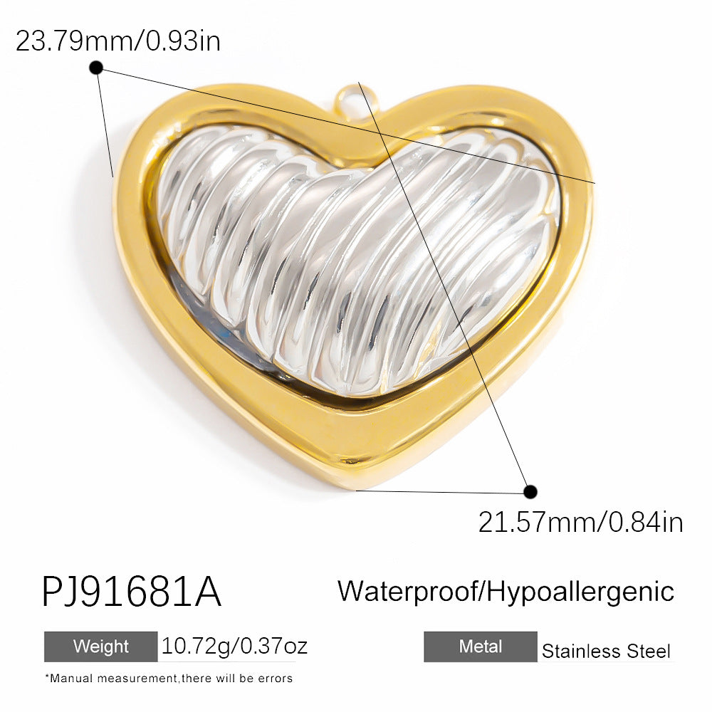 Heart Pendant Stainless Steel Necklace Trendy DIY Jewelry Accessories