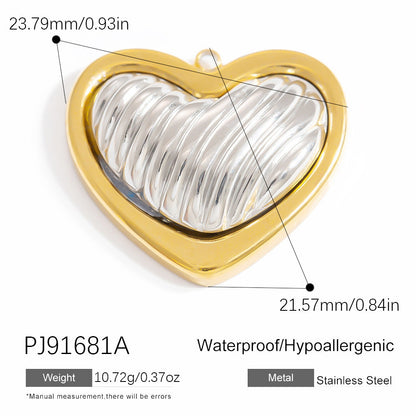 Heart Pendant Stainless Steel Necklace Trendy DIY Jewelry Accessories