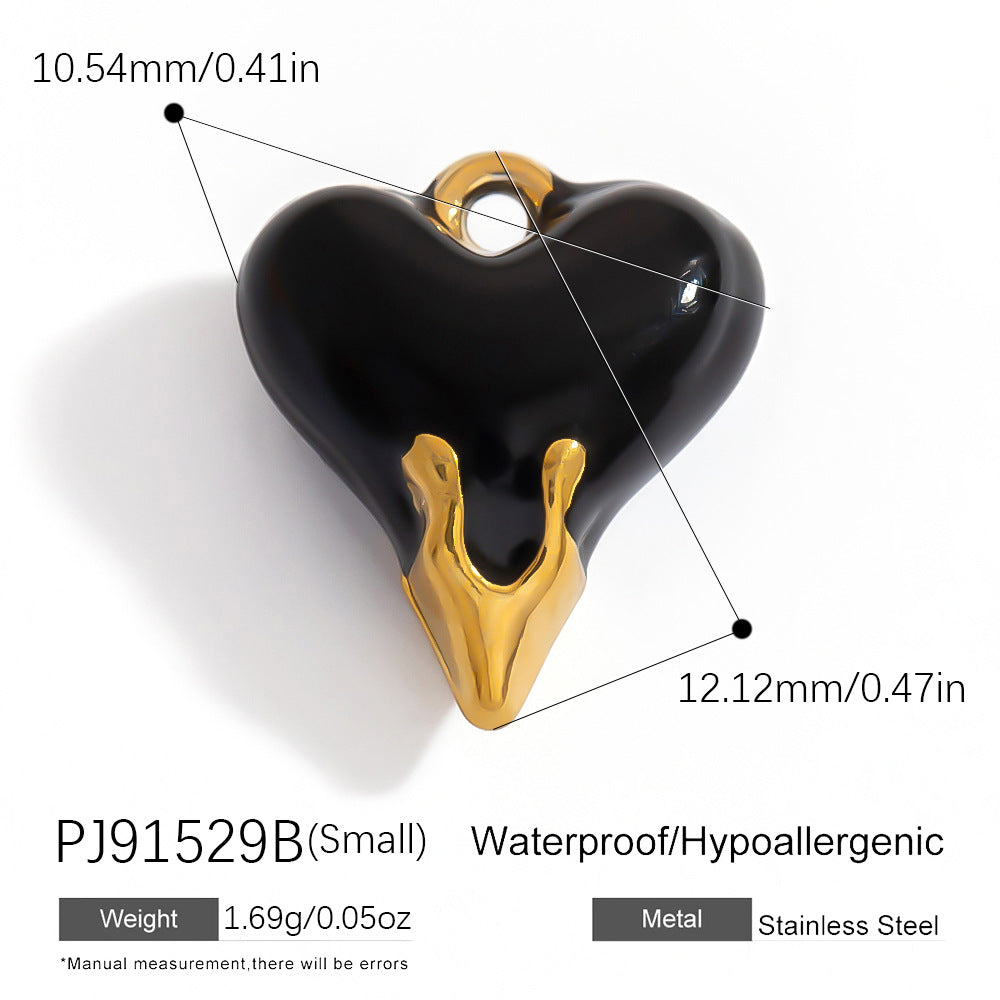 Luxury Stainless Steel Jewelry Accessories Elegant Heart-Shaped Stones