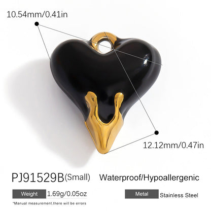 Luxury Stainless Steel Jewelry Accessories Elegant Heart-Shaped Stones