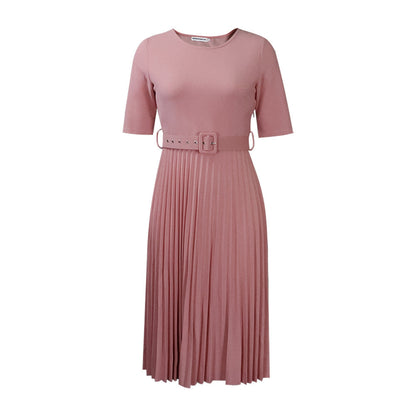 High Waist Pleated A-Line Dress Elegant Urban Style