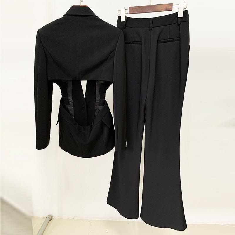 Elegant Hollow Rhinestone Suit Set