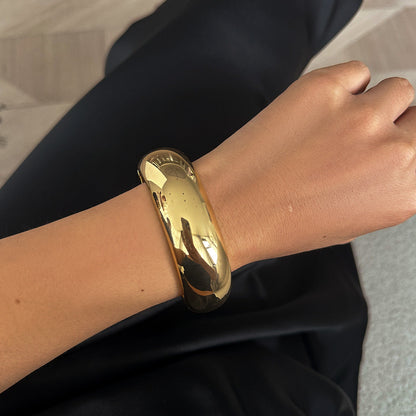Geometric Metal Cuff Bracelet Trendy Statement Jewelry