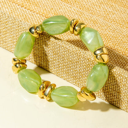Exaggerated Acrylic Bead Bracelet Set Colorful Retro Jewelry
