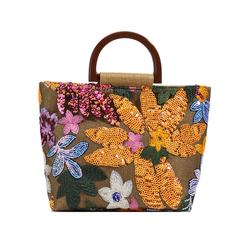 Fashionable Floral Tote Bag Soft PVC Street Style