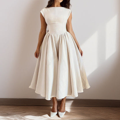 Elegance Backless Midi Dress Casual Slim Fit