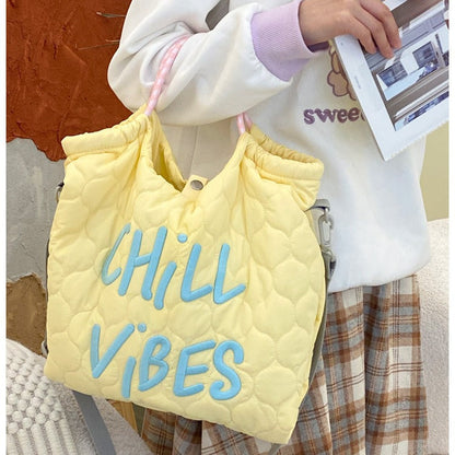 Letter Embroidered Tote Bag
