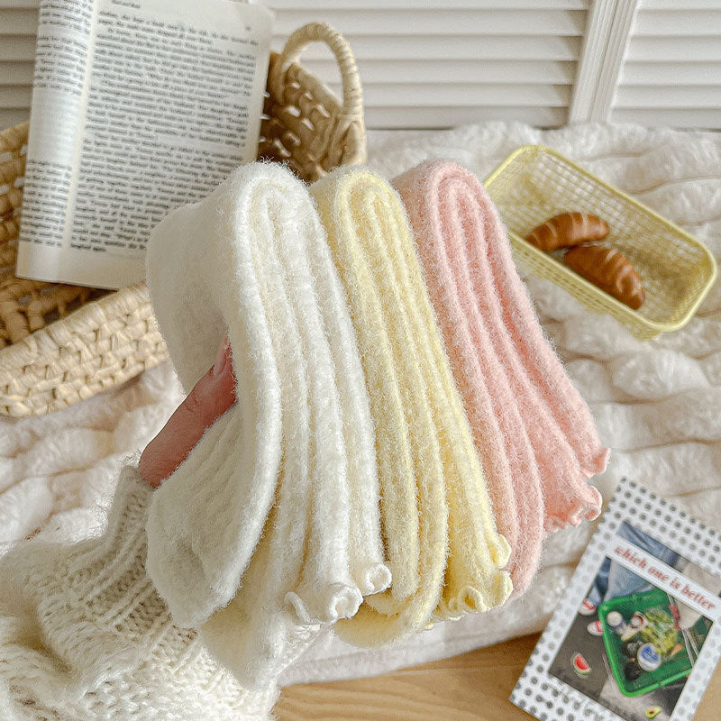Winter Thermal Thick Plush Crew Frilly Socks