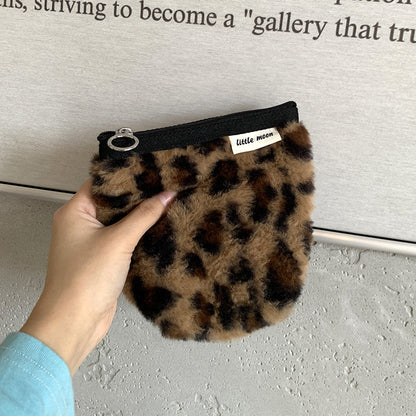 Vintage Leopard Print Portable Cosmetic Bag