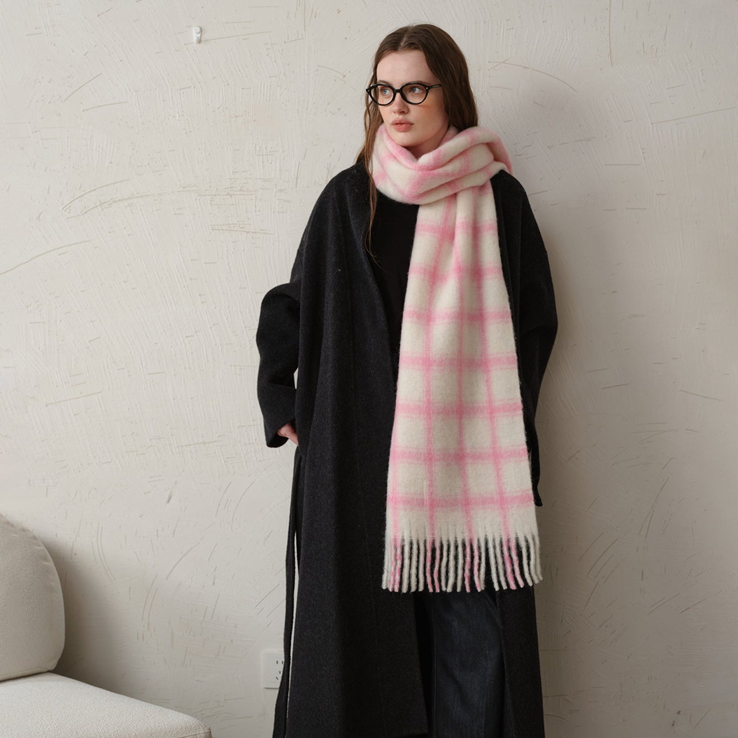 Simple Soft Plaid Soft Warm Scarve