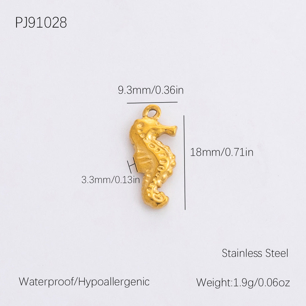 Vintage DIY 18K Gold Plated Stainless Steel Bow Star Heart Pendant