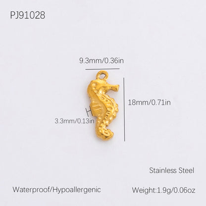 Vintage DIY 18K Gold Plated Stainless Steel Bow Star Heart Pendant