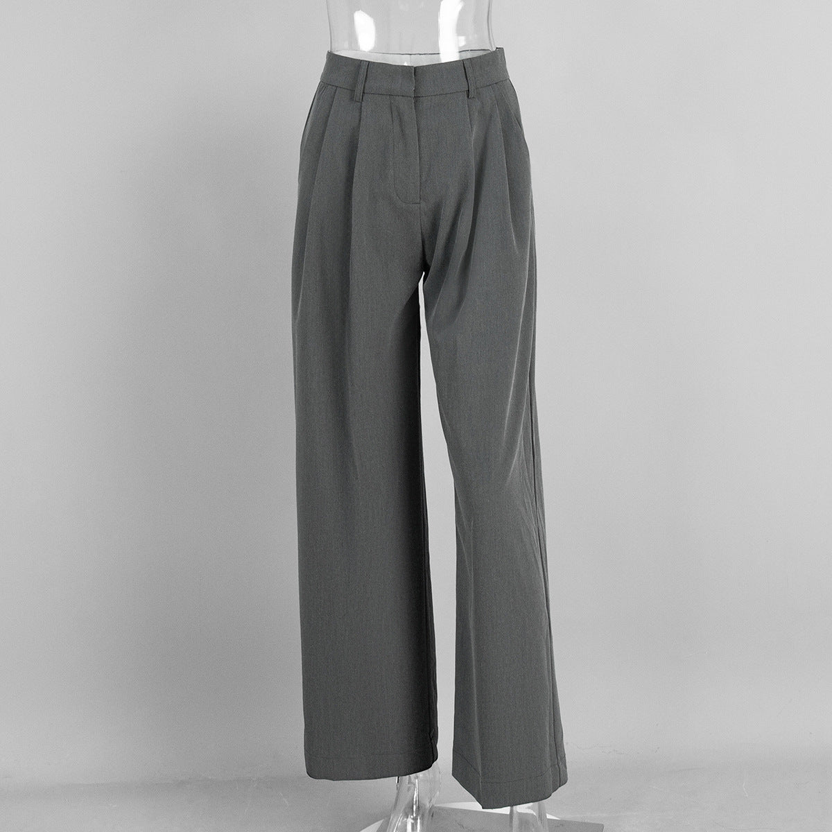 Wide Leg Trousers Elegant Casual Polyester Pants