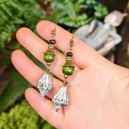 Bohemian Leaf Design Alloy Earrings with Natural Elements