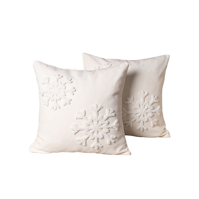 Cute Square Christmas Pillow Case With Pom