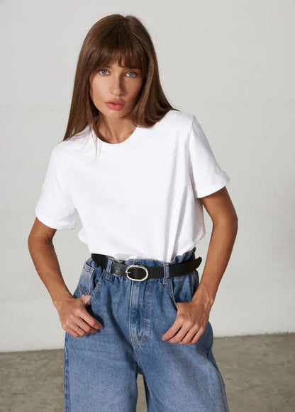Crew Neck Cotton Tee Soft Breathable Fabric