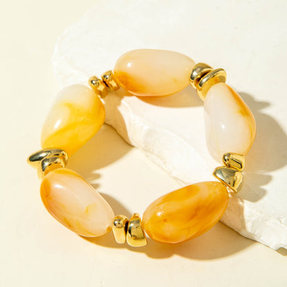 Exaggerated Acrylic Bead Bracelet Set Colorful Retro Jewelry