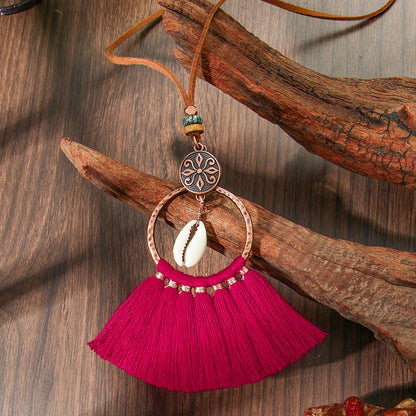 Bohemian Floral Shell Necklace Vintage Style Accessories