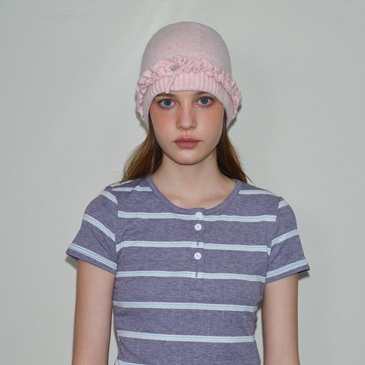 Cute Bowknot Wool Blend Beanie for Women