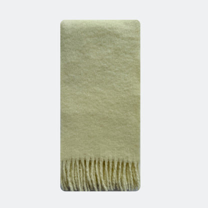 Fringe Thick Wool Blend Scarf in Icelandic Blue