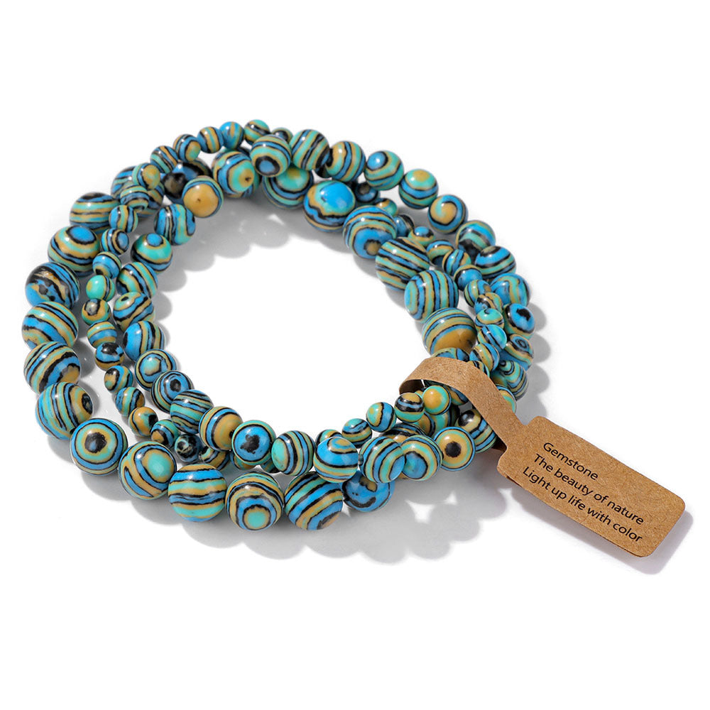 3Pcs Simple Stretch Beaded Bracelet Set