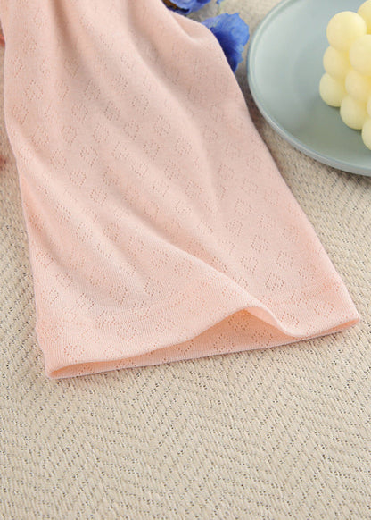 Eyelet Knit Lounge Set Soft Stretch Fabric