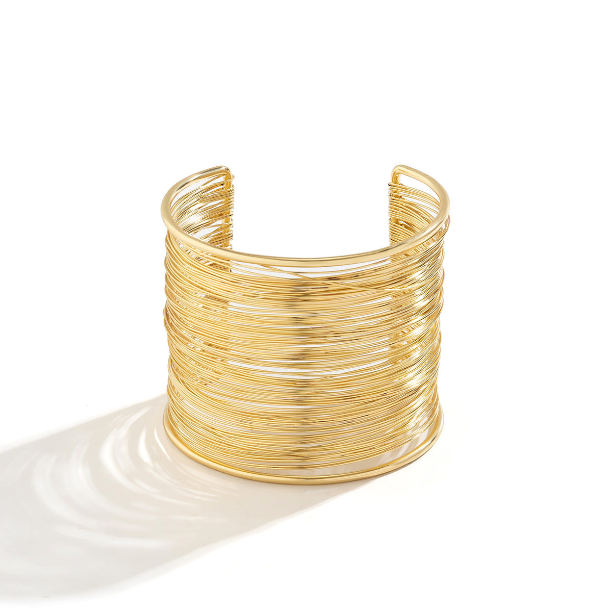 Trendy Irregular Metal Bracelet Set Stylish Open Cuff