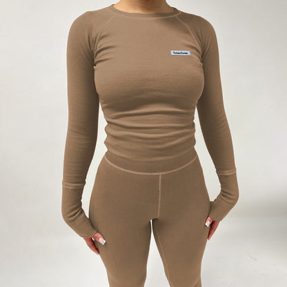 Trendy Sports Yoga Outfit with Long Sleeve Top and Pants