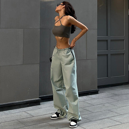 Trendy Wide-Leg Casual Pants with Drawstring Waist