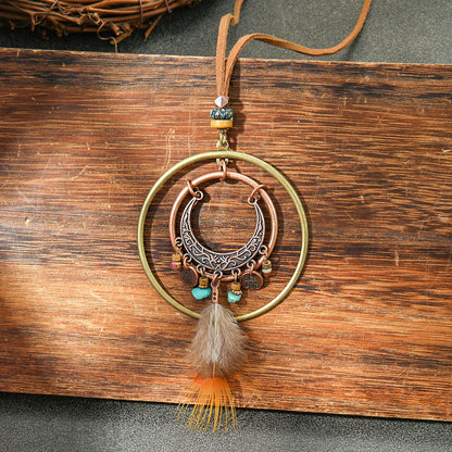 Bohemian Tassel Natural Feather Necklace Ethnic Vintage Jewelry