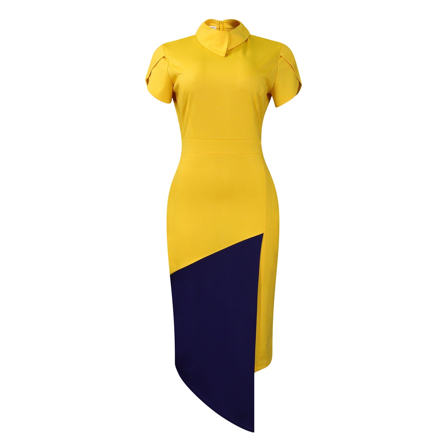 Stylish Color-Block Bodycon Pencil Dress