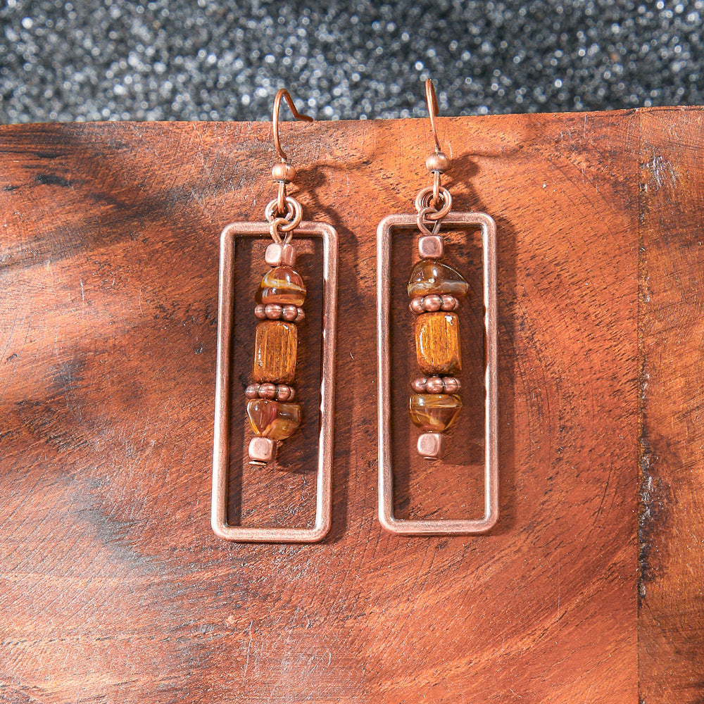 Bohemian Style Handmade Tassel Earrings with Heart-Shaped Design