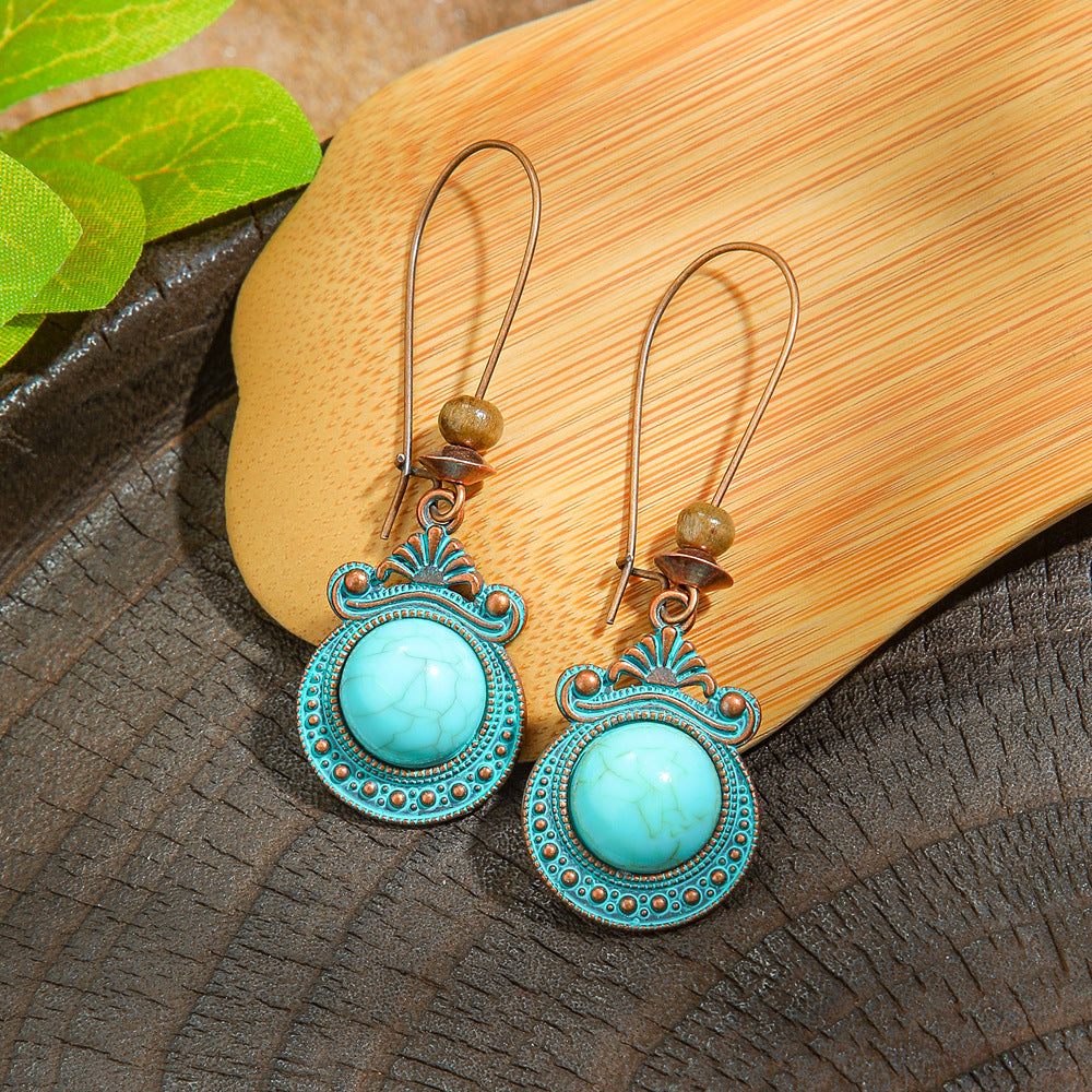 Vintage Style Alloy Earrings with Geometric Design and Bohemian Charm