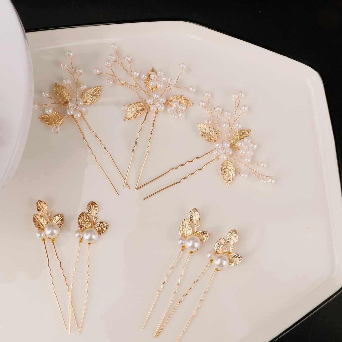 Handmade Pearl Floral Hairpin Set for Weddings