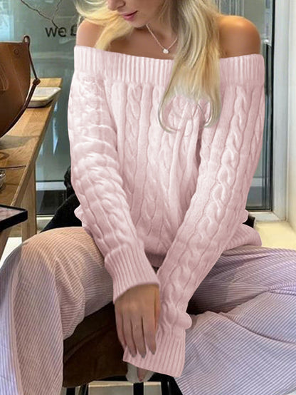 Casual Solid Long Sleeve Sweater Women's Pullover