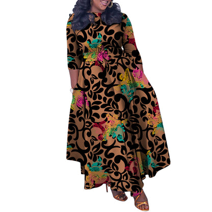 Stylish Plus Size Long Dress With Tie Detail