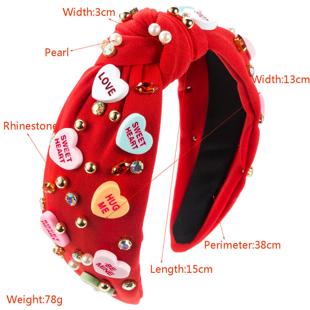 Elegant Heart Shaped Rhinestone Headband for Women