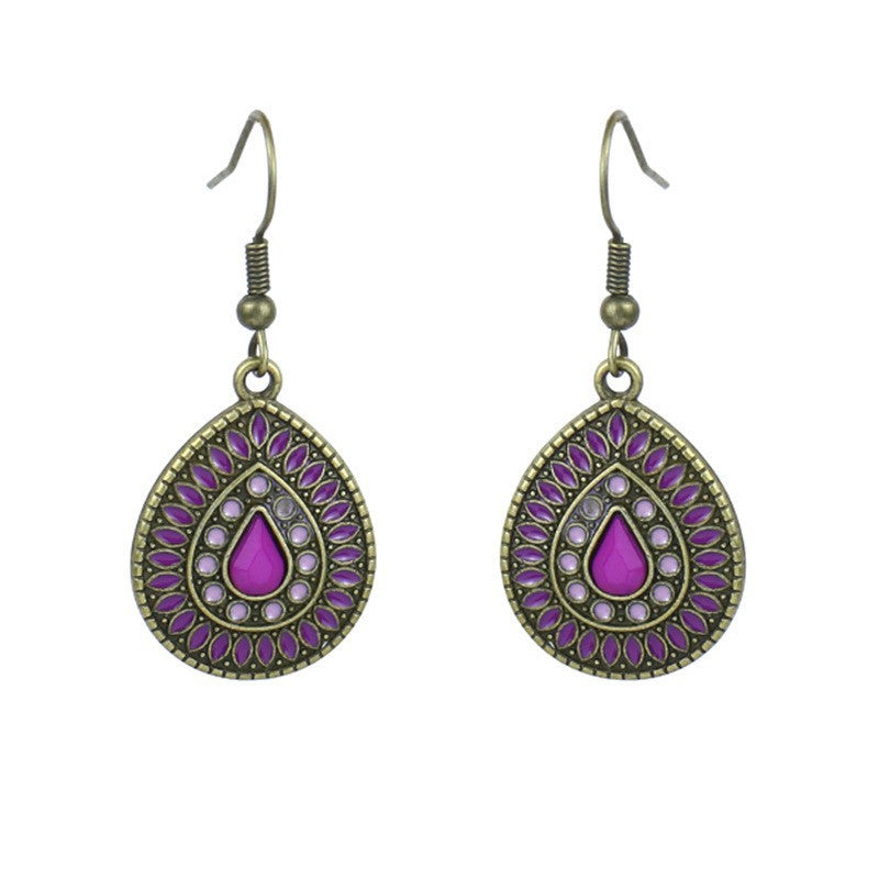 Exaggerated Bohemian Long Dangle Earrings Geometric Alloy Teardrop Tassel Earrings